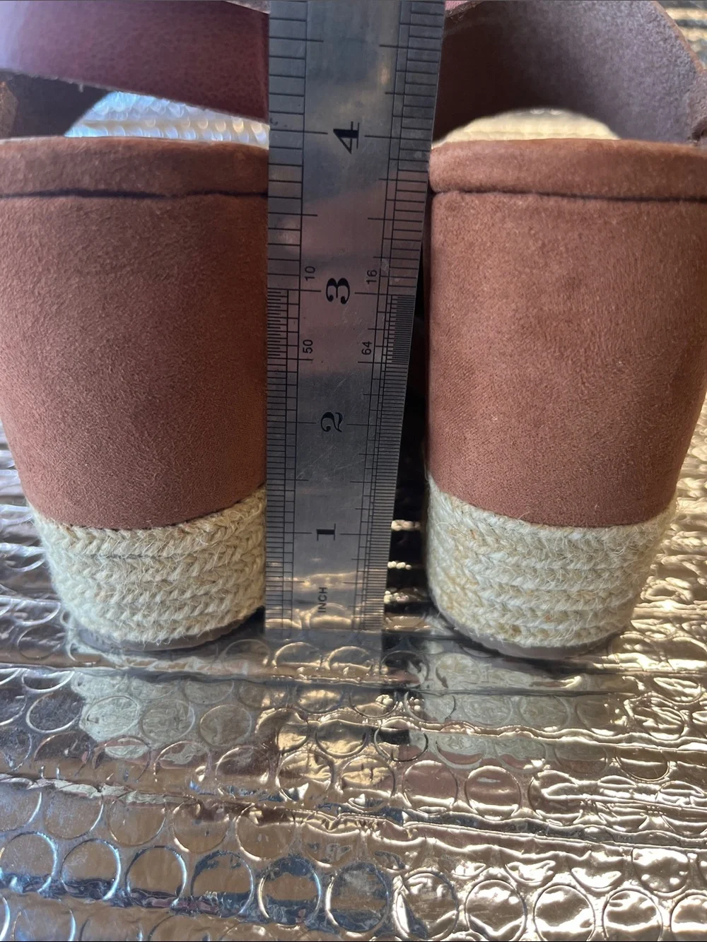 Dolce Vita Brown Leather Espadrille Platform Wedge Sandals